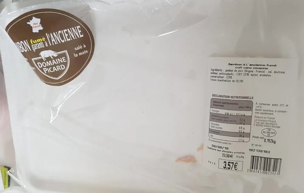 Jambon fumé garanti a l'ancienne