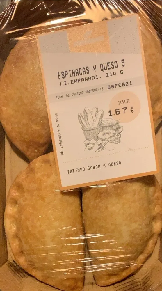Empanadilla espinacas y queso