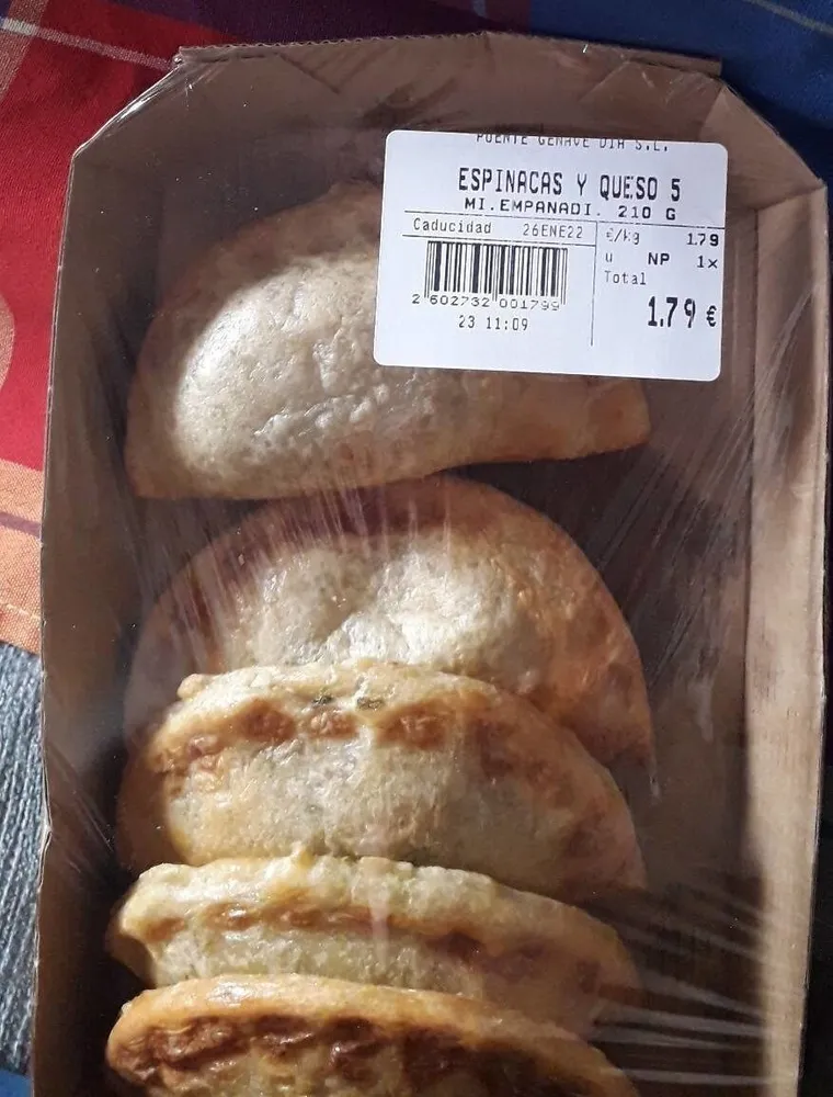 Empanadilla espinaca y queso