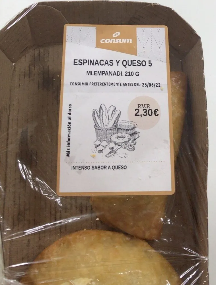 Mini empanadillas espinacas y queso
