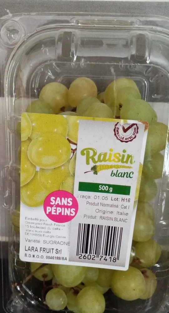 Raisin blanc sans pépins