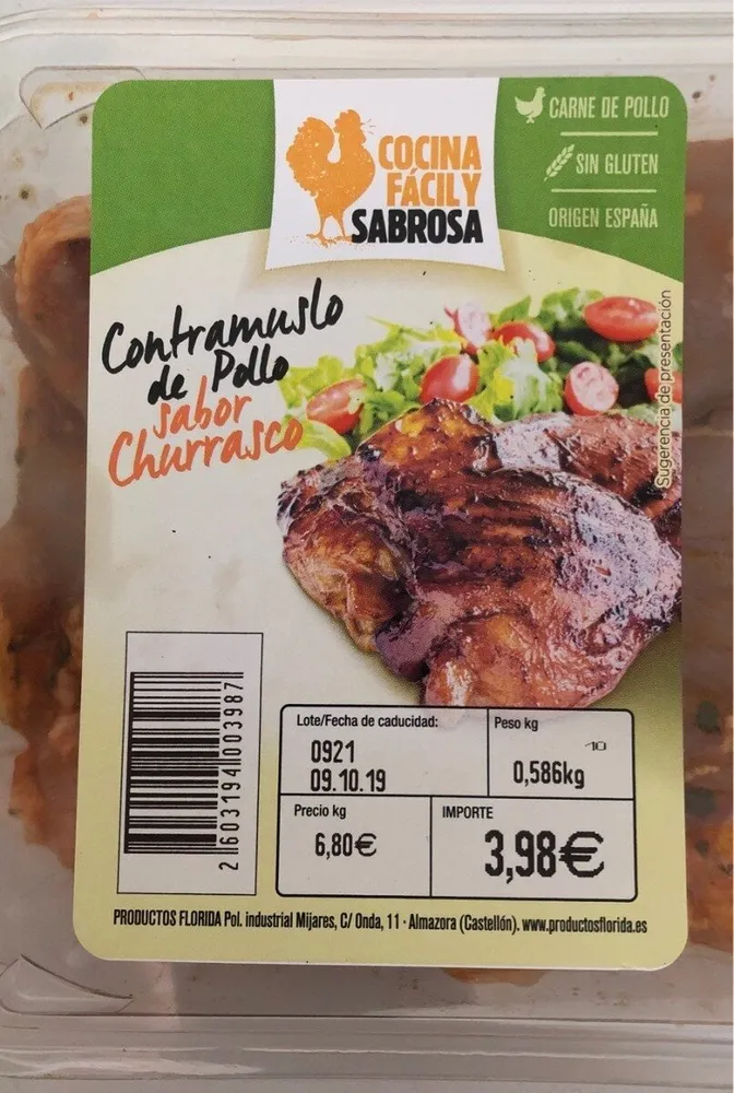 Contrmuslo de pollo sabor churrasco