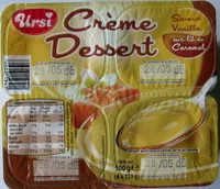 Crème dessert saveur vanille sur lit de caramel
