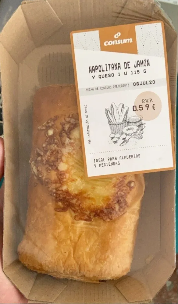 Napolitana jamón y queso