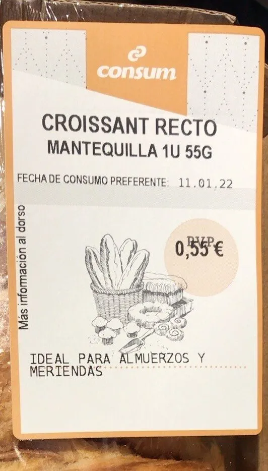 Croissant recto mantequilla