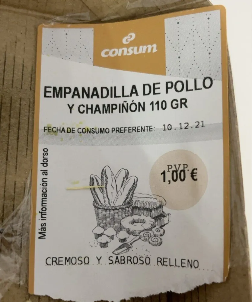 empanadilla de pollo y champiñon