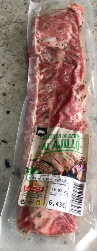 Costilla de cerdo al ajillo