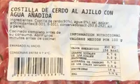 Costilla de cerdo al ajillo con agua añadida