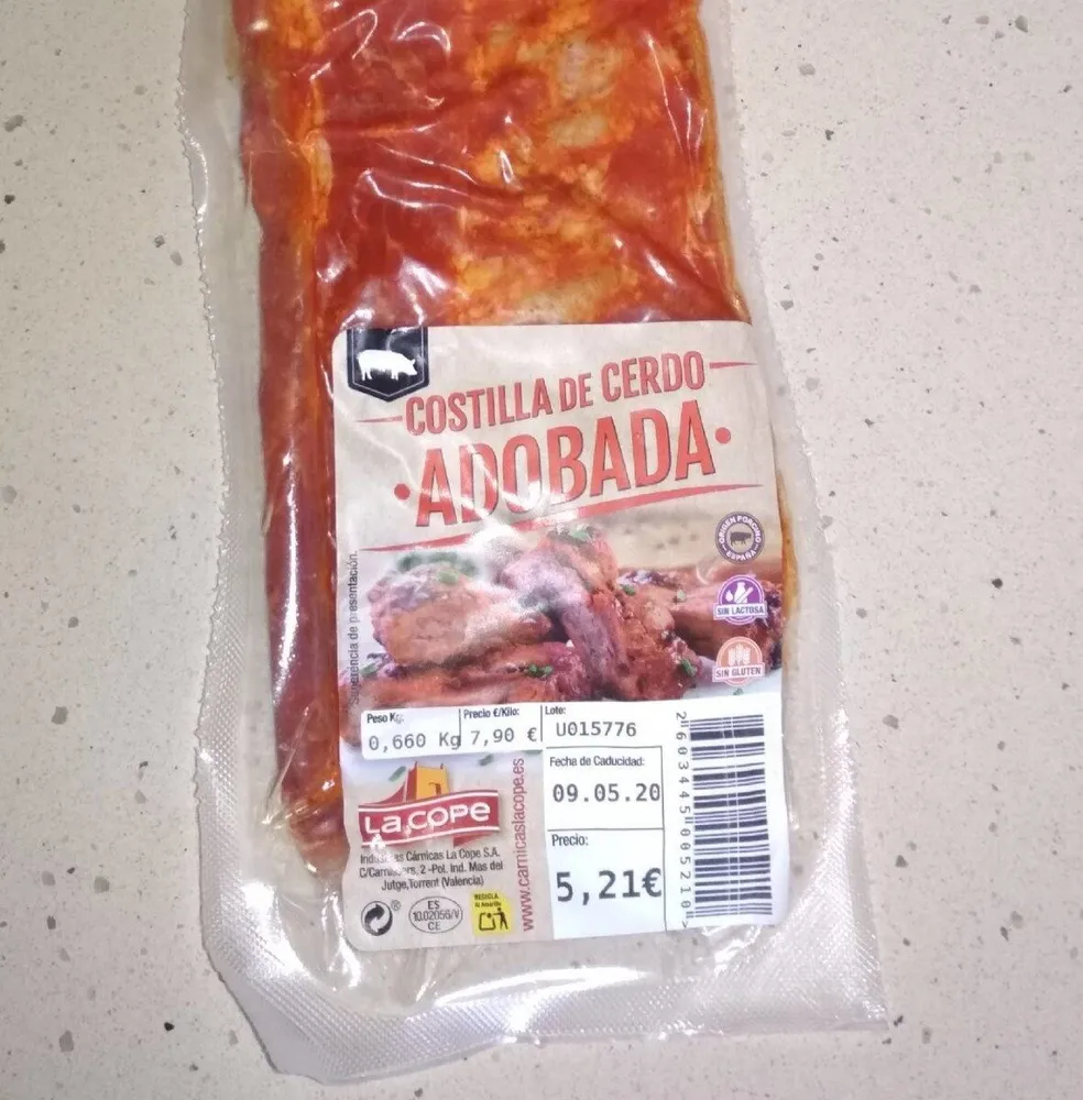 Costilla de cerdo adobada