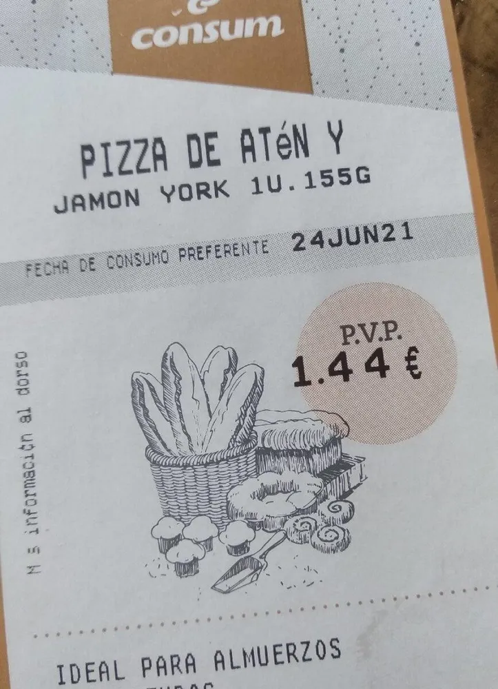 Pizza de atún y jamón York