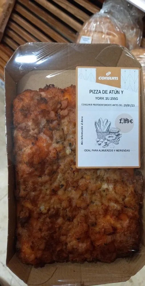 Pizza de atún y york