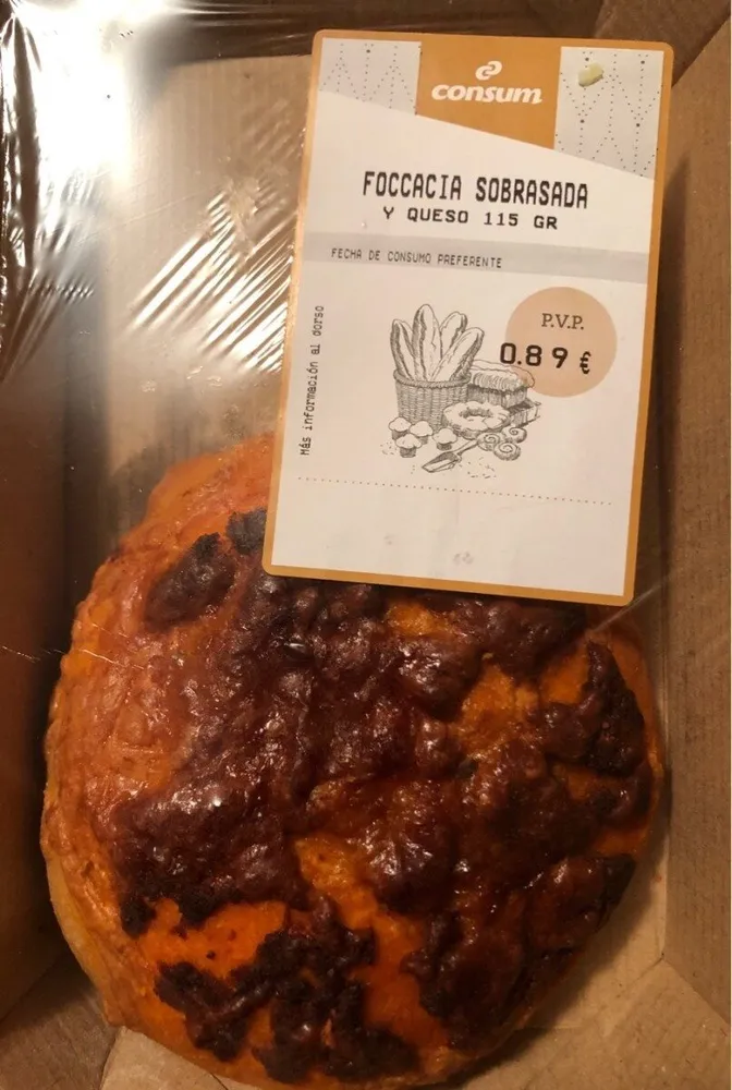 Focaccia sobrasada i formatge