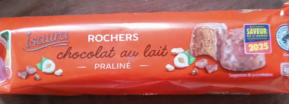 4 Rochers au lait fourrés au praliné