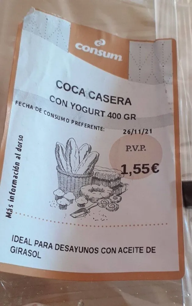 Coca casera con yogur
