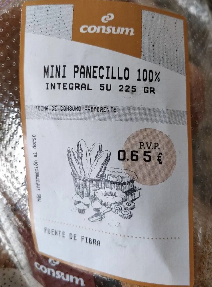 Mini panecillo 100% integral 5Uds.