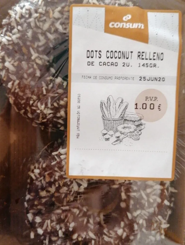 Dots Coconut relleno de cacao