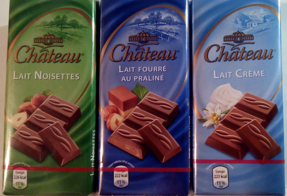 Chocolat au lait noisette ou lait fourré praliné ou lait crème