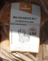 Mini con nuece y calabaza