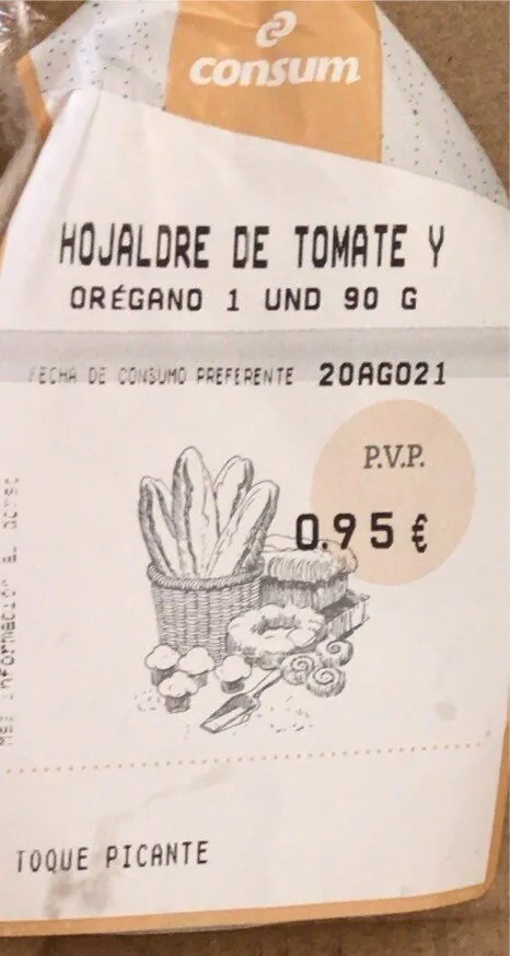 Hojaldre de tomate y oregano
