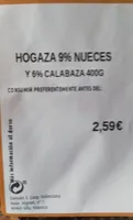 Hogaza9% nueces y 6%calabaza