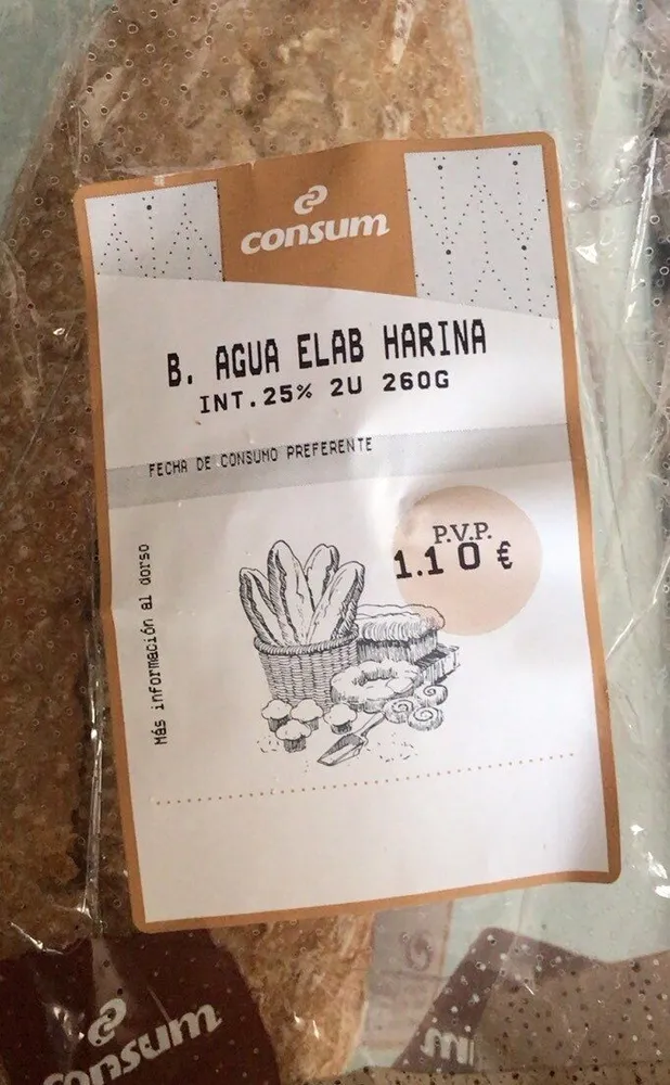 Pan de agua integral 25%