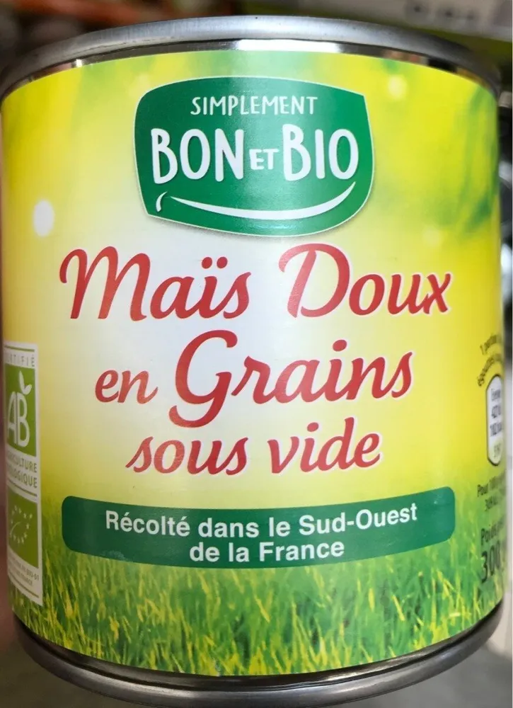 Maïs doux en grains sous vide