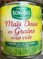 Maïs doux en grains sous vide