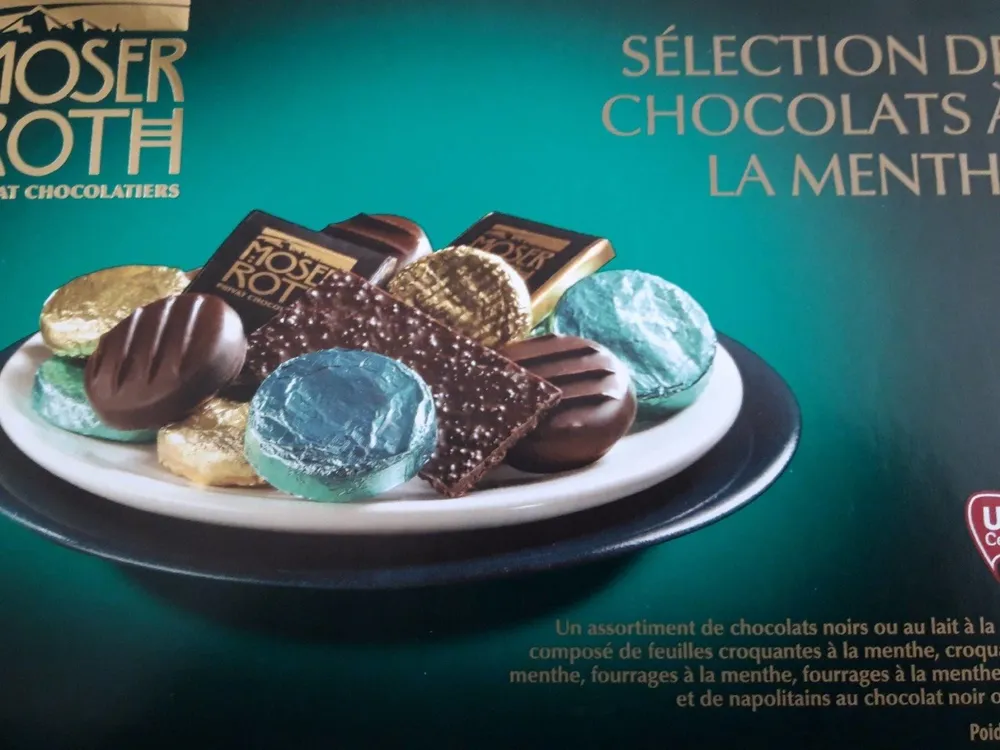 Sélection de chocolat à la menthe