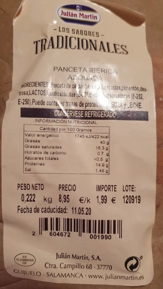 Panceta ibérica adobada