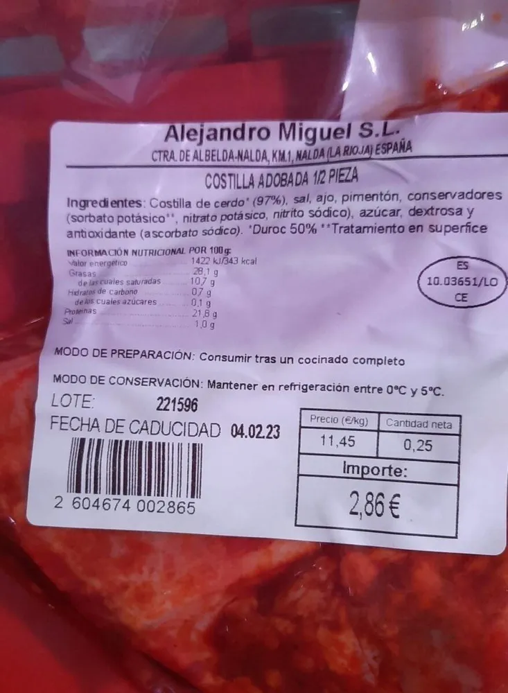 Costilla adobada