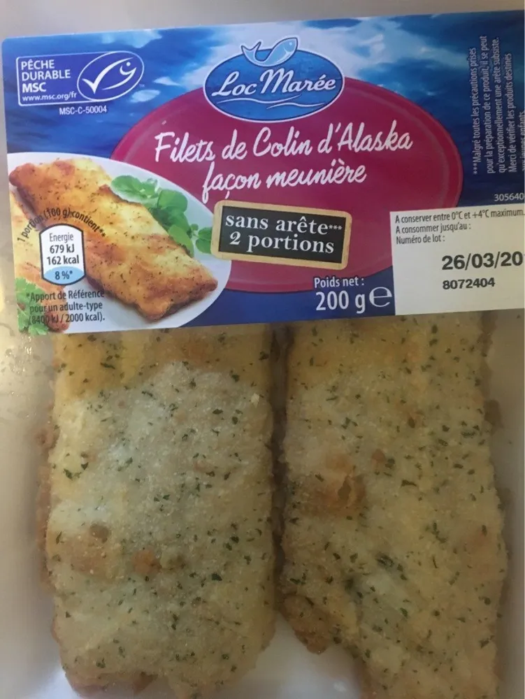 Filet de colin d'alaska façon meunière