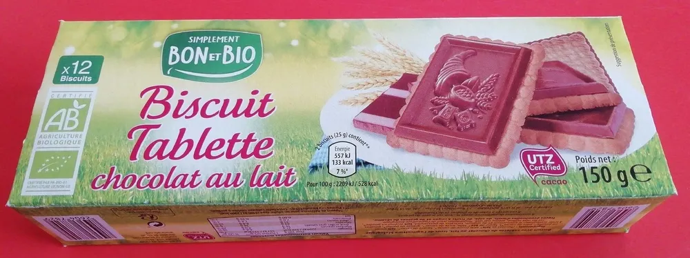 Biscuit tablette chocolat au lait