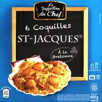 6 coquilles st Jacques à la bretonne