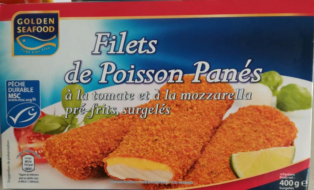 Filet de poisson panés tomates et mozzarella