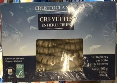 Crust'ocean crevettes entières crues
