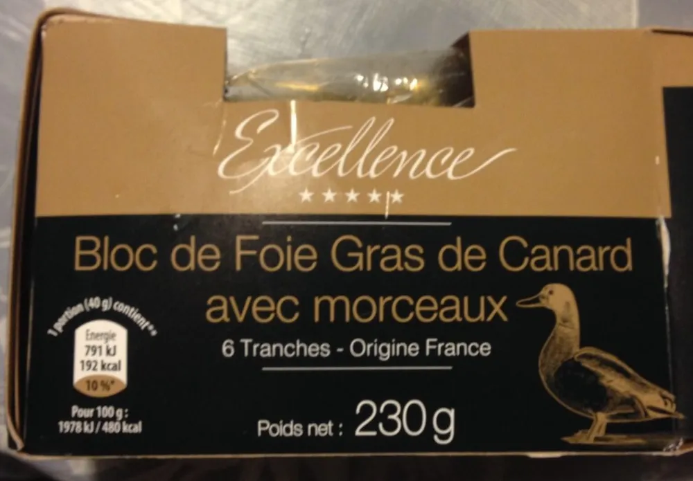 Bloc de foie gras canard avec morceaux