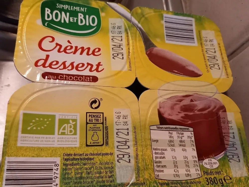 Crème dessert au chocolat