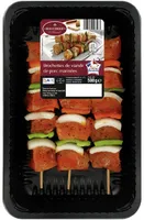 Brochettes de viande de porc aux poivrons et aux oignons