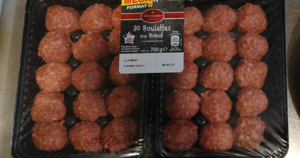 30 boulettes au boeuf nature