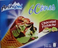 6 Cônes Chocolat Pistache
