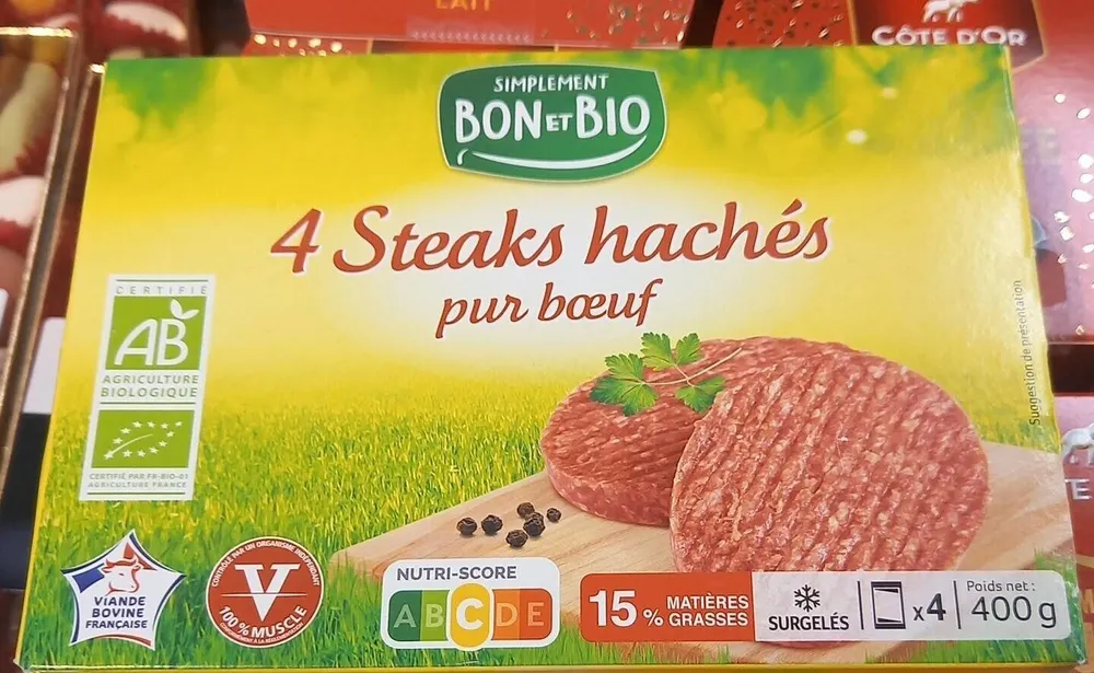4 Steaks hachés pur boeuf