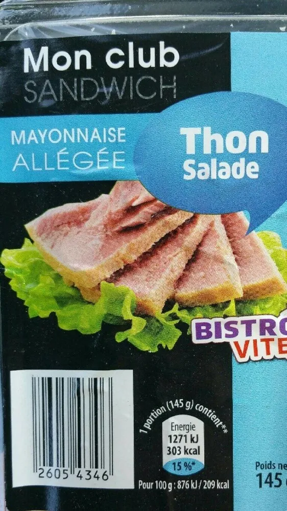 Mon club sandwich thon salade