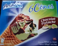 6 cônes chocolat-pistache