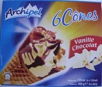 Cônes glacés vanille chocolat