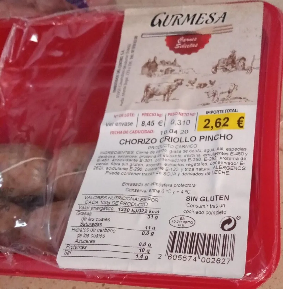 Chorizo criollo pincho