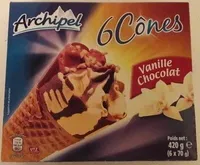6 cônes (Vanille et Chocolat)