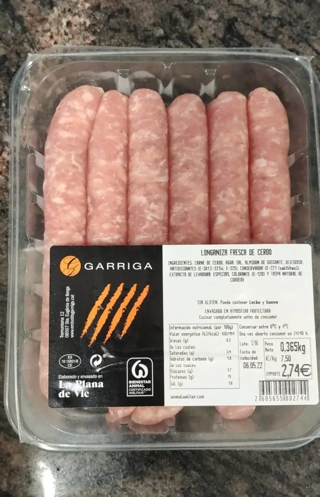 Longaniza Fresca de cerdo