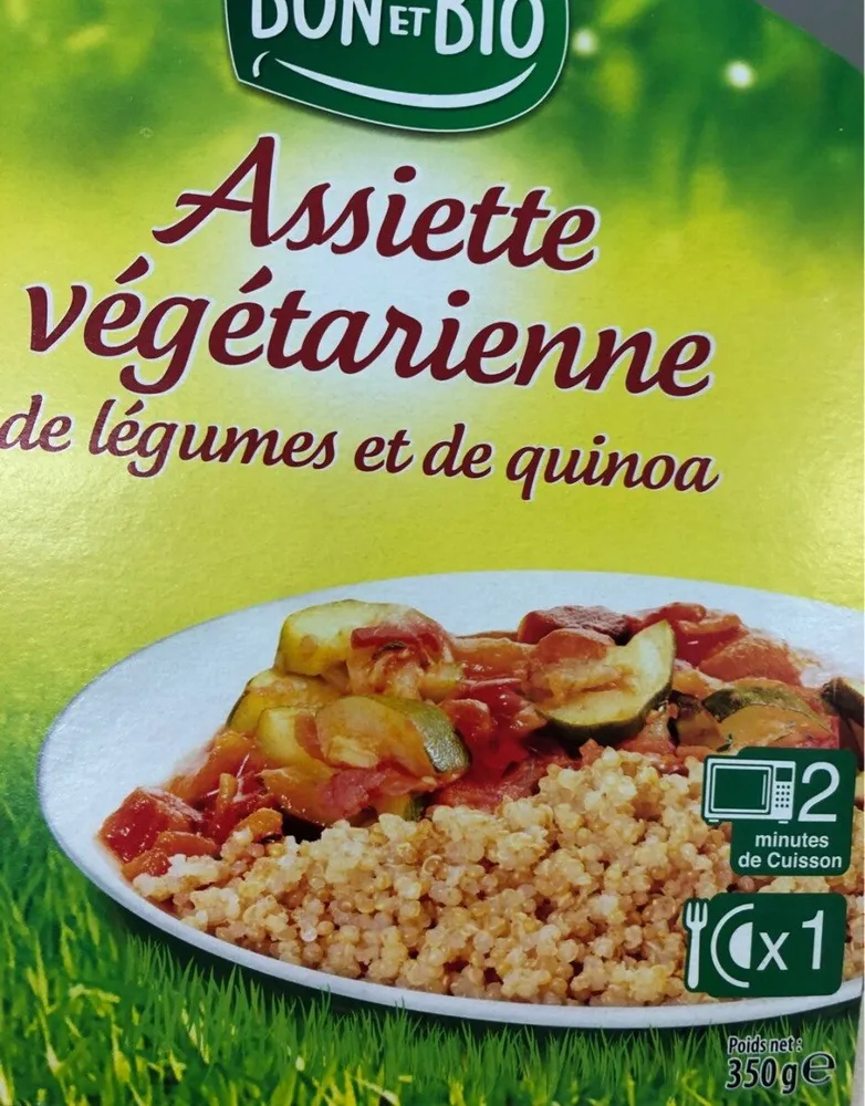 Assiette vegetarienne legumes et quinoa