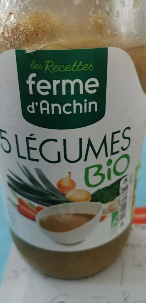Soupe de légumes 5 légumes bio ferme d'anchin