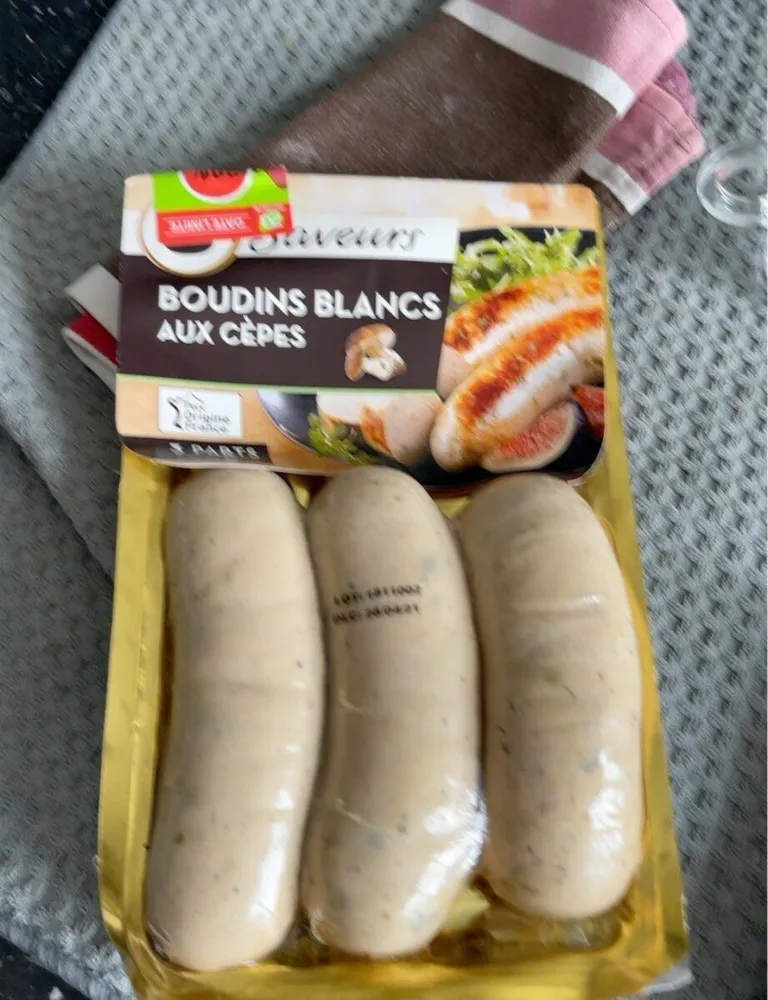 Boudins blancs aux cèpes